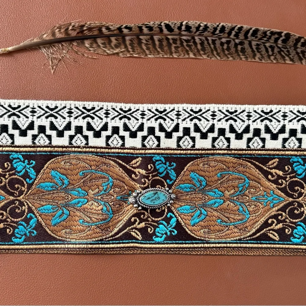 Brown Hat with Feather Accent - Picture 10 of 10